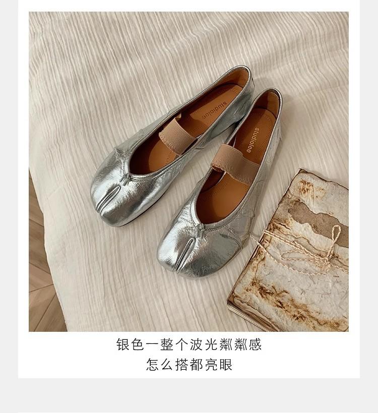 Sheepskin Version~ Grape Mother, the Same Style, Light Mouth, One-word Belt, Thin and Soft Split-toe Shoes, Women's Single Shoes, Genuine Leather Fl