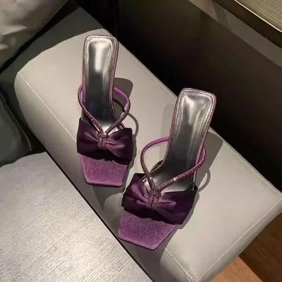 Модная обувь на каблуке со стразами Удобные Элеган 39 Слайды Корейский стиль Элегантные Модные Стильные Женские тапочки и Женские сандалии