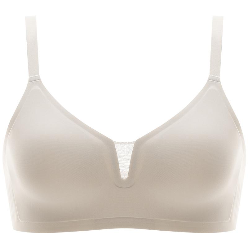 Traceless underwear women's summer thin small breasts gather and close secondary breasts, new jelly strips, anti-sagging bra