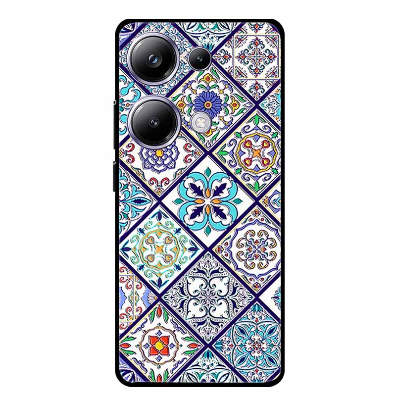 3D Тисненый Чехол Для Телефона Xiaomi Poco M6 Pro Цветочный Силиконовый Мягкий Задний Чехол Для Xiaomi Poco M6 Pro Чехол PocoM6 M 6 Pro Capa