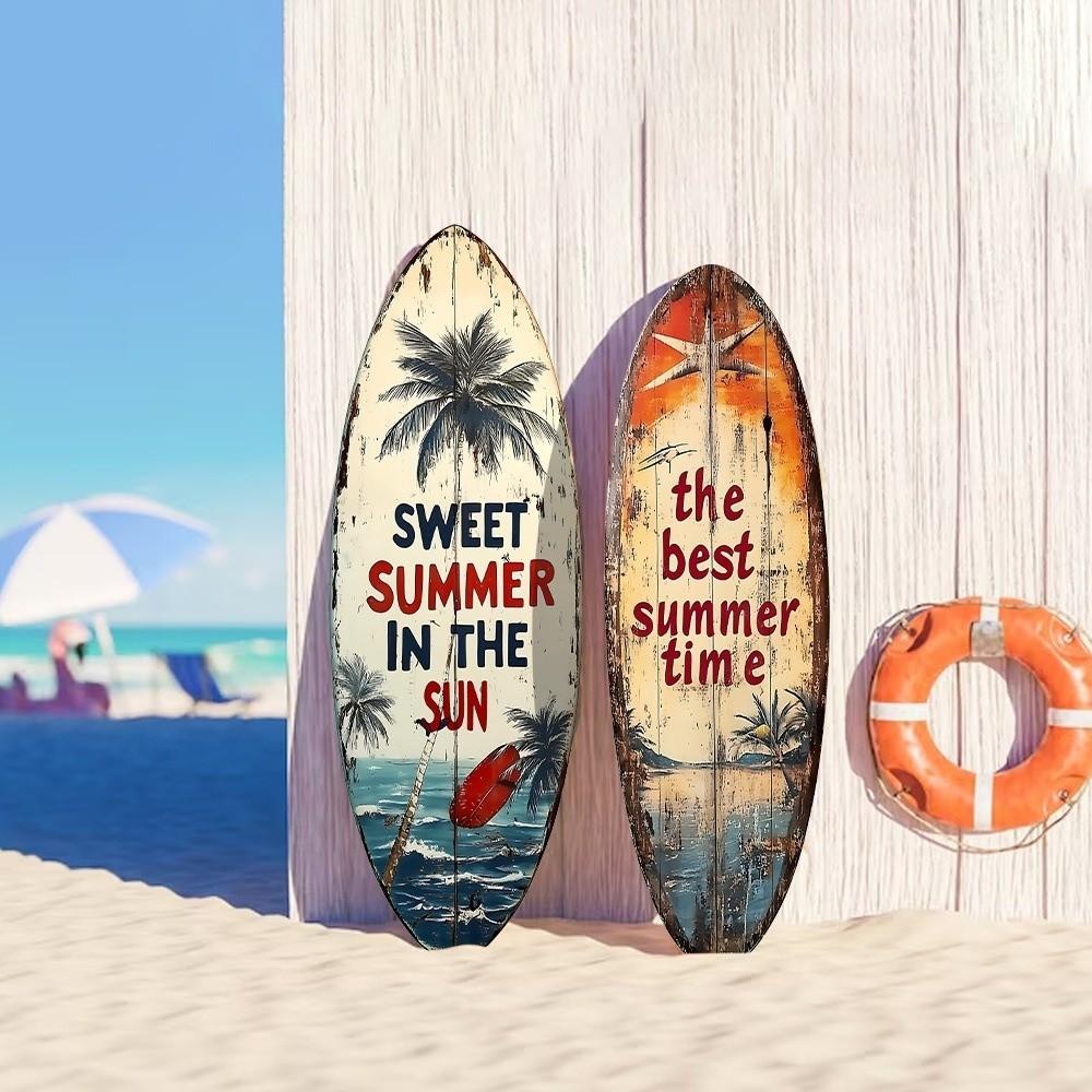 Summer Wooden Surfboards Wall Decor Colorful Beach Decor Wall Art  Festival Decor