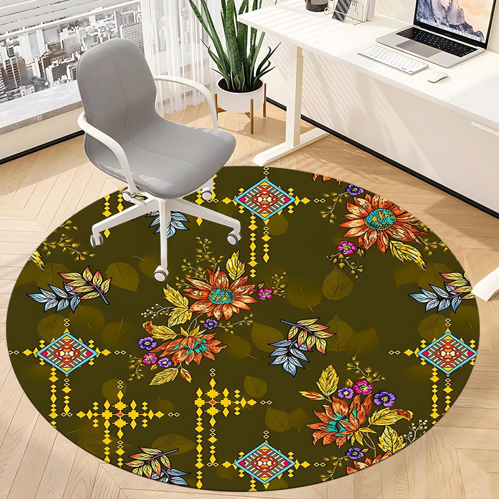 1pc Floral Pattern Chair Carpet for Office, Perfect for Office, Holiday Party Decoration Choice yy260314086