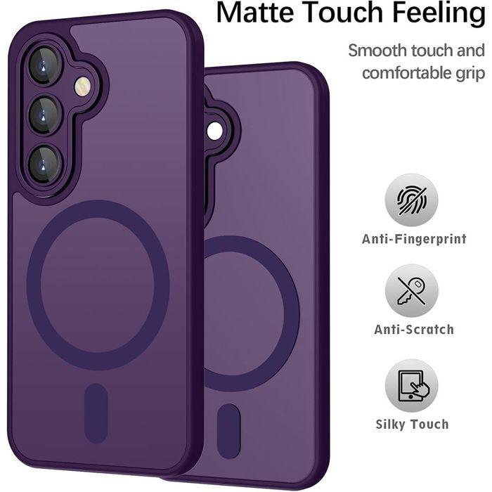 Coque pour Samsung Galaxy A37 5G, Protection avec Anneau Magnétique Vitre Caméra - Violet