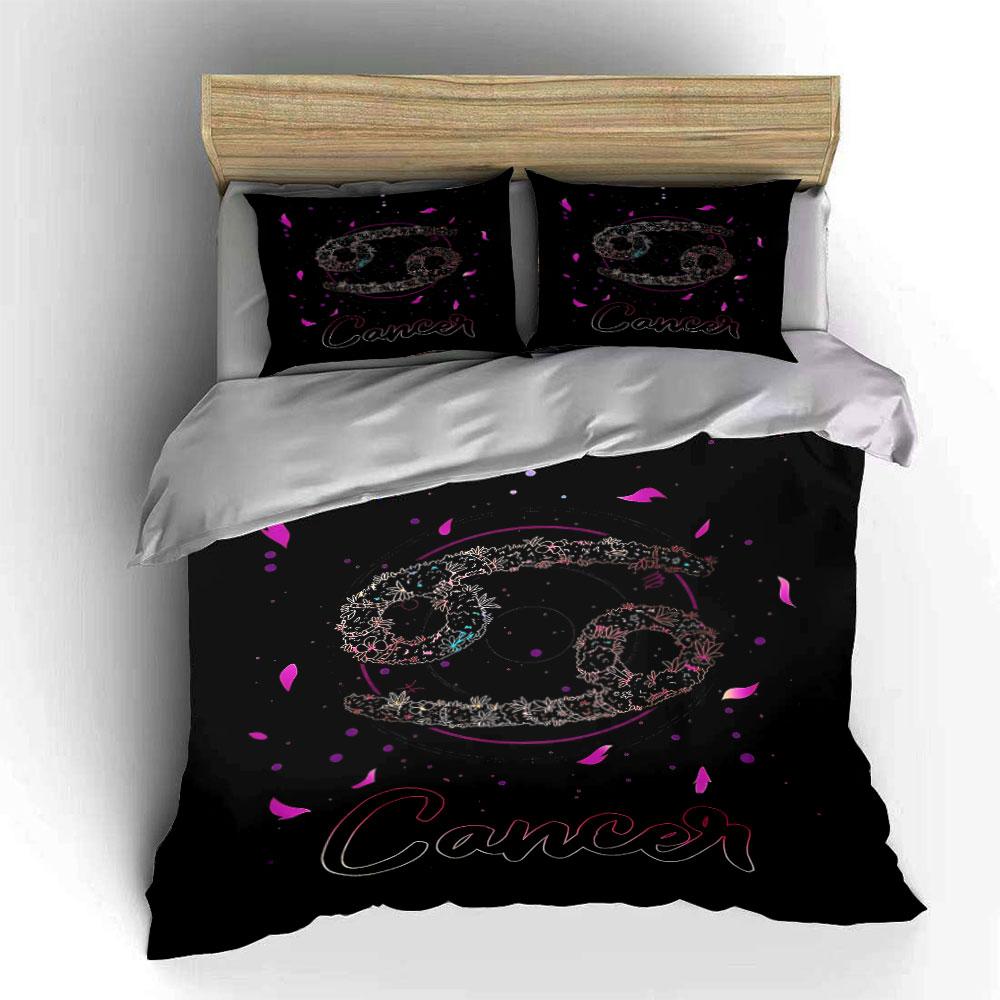 "Zodiac Cancer Bedding Set" Bedding Duvet Cover Set Duvet Cover Pillowcases (1 * Duvet Cover 2 * Pillowcases, without duvet insert)