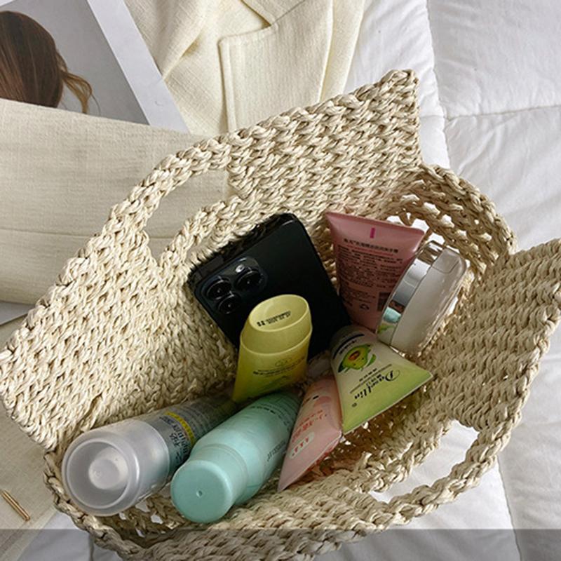 Yogodlns Богемная пляжная сумка большой вместимости, женская соломенная сумка, стильная сумка из натуральной травы, дизайнерская женская сумка-корзина ручной работы, сумка через плечо