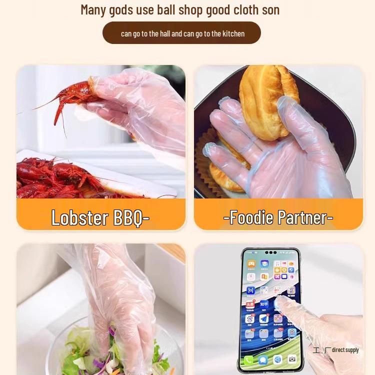 Thick Durable TPE Food-Grade Disposable Gloves for Kitchen & Household Cleaning