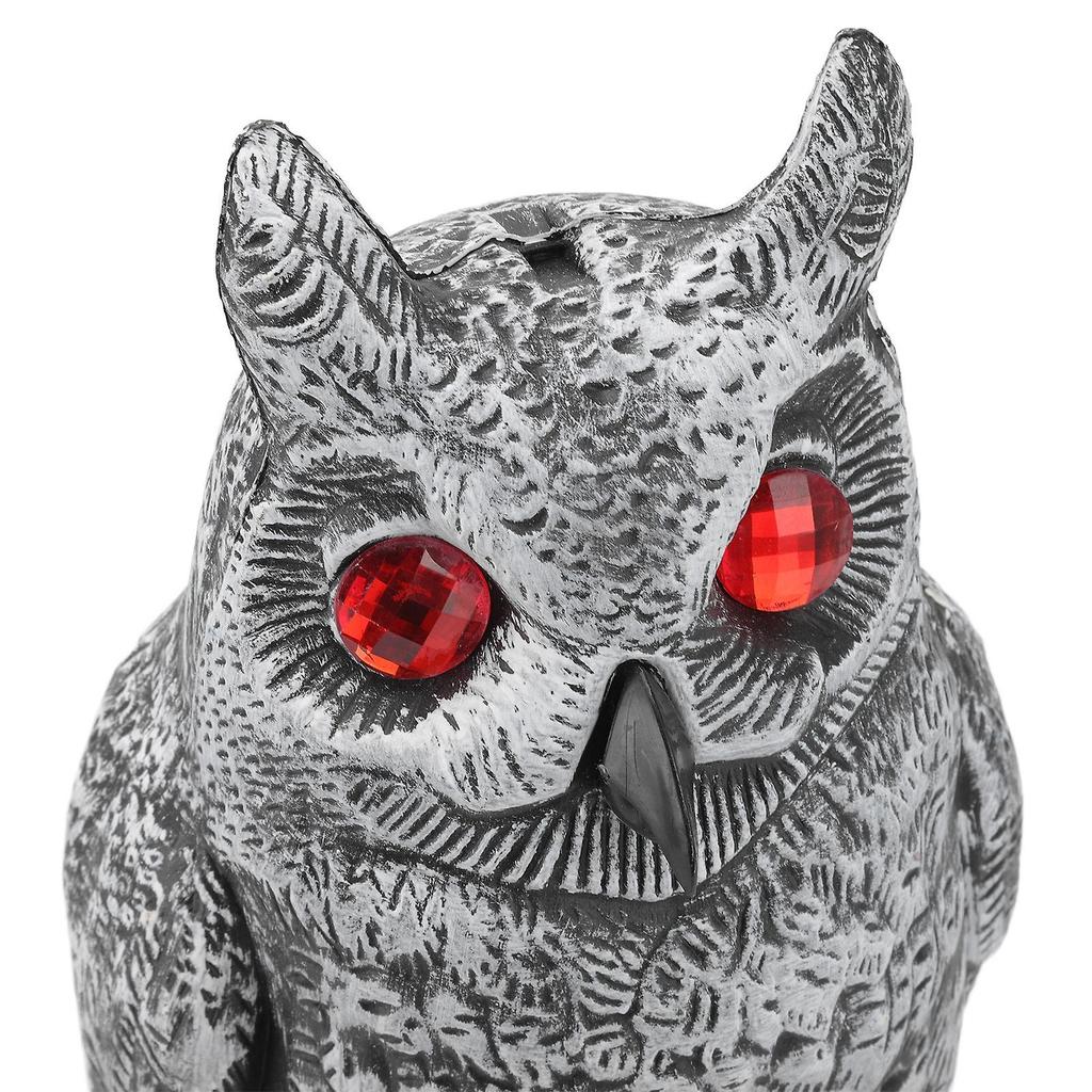 Hibou en plastique aux yeux brillants, aspect réaliste, résistant à l'eau, répulsif à oiseaux pour maison, jardin, terrasse, clôture