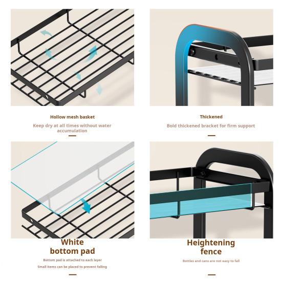 Стеллаж для хранения Yousheng Прочная конструкция Устойчив к коррозии Простая установка Универсальный органайзер для ванной комнаты Полка для хранения