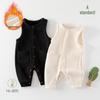 Fleece-Lined Corduroy Baby Overalls for Spring, Autumn, and Winter