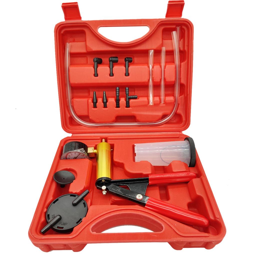 Professional Car Auto Hand Held Vacuum Pressure Pump Brake Bleeder Adaptor Fluid Reservoir Test Bleeding Tool Kit Vacuum Tester