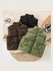 2025 Детский утолщенный пуховый хлопковый жилет со стойкой - Осенне-зимняя безрукавка для мальчиков и девочек