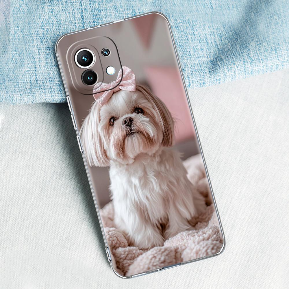 Чехол Для Xiaomi Mi 15 14 13 12 11 Lite 15T 13T 12T Pro Poco X7 X6 X5 Pro 5G X3 NFC F7 F6 F5 Обложка Картина Ши-тцу Милое Животное