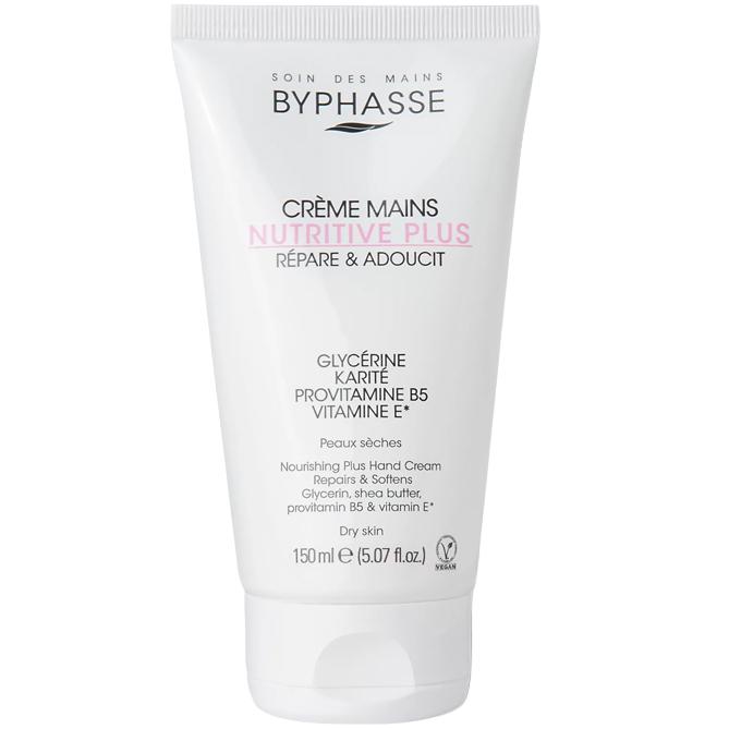 Hand Cream, Byphasse, Nutritive Plus, With Glycerin & Provitamin B5 & E, 150Ml
