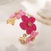 C-shaped Woven Flower Bangle Vintage Hand Ring Retro Raffia Grass Bracelet  Daily