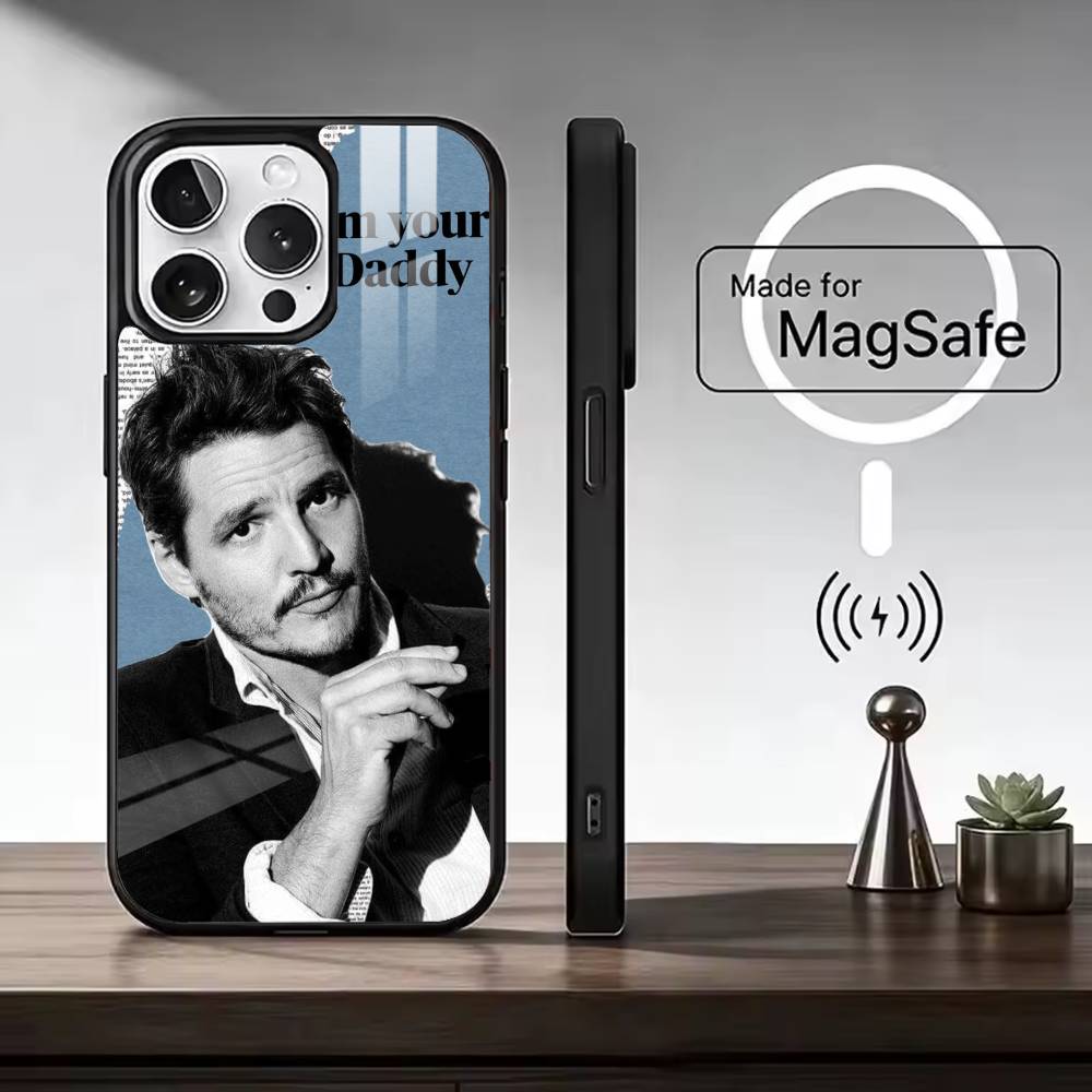 P-Pedro Pascal Actor Phone Case For iPhone17,16,15,14,13,12,11 Plus,Pro Magnetic with Magsafe Wireless Charging