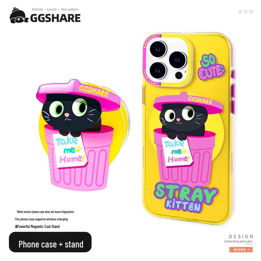 GGSHARE Магнитный чехол для телефона Stray Cat для Apple 17 - Матовый, Милый, Уникальный IMD дизайн