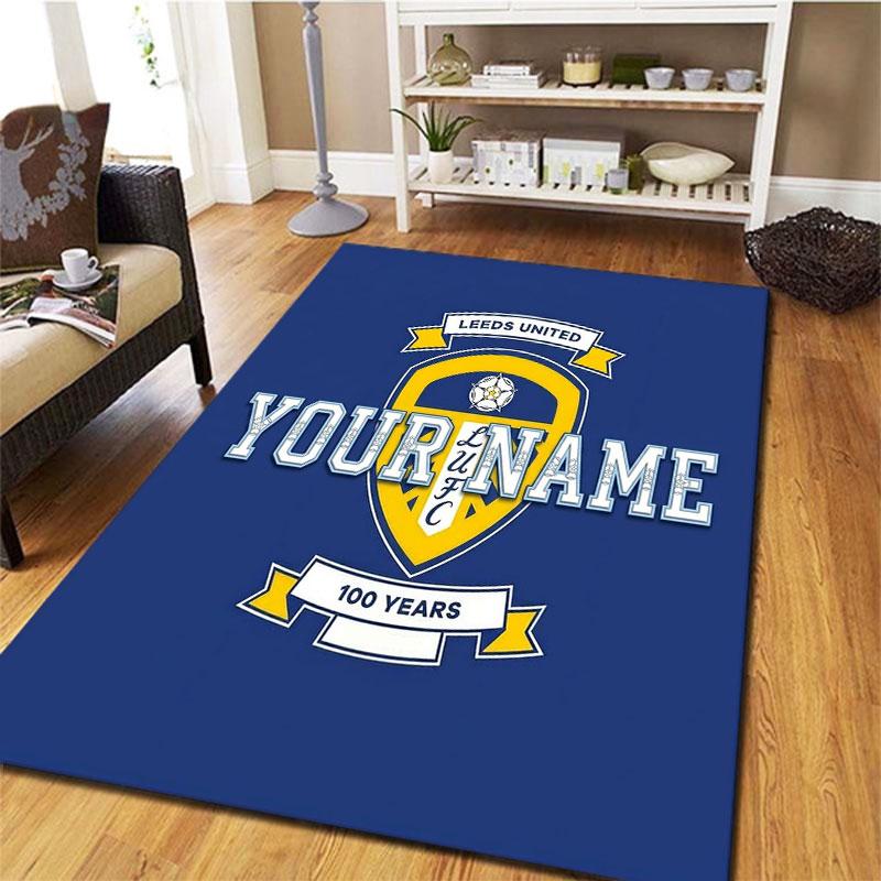 Leeds United Custom Name Carpet Rug for Living Room Bedroom Home Sofa Decoration,Kids play Non-slip Floor Mat