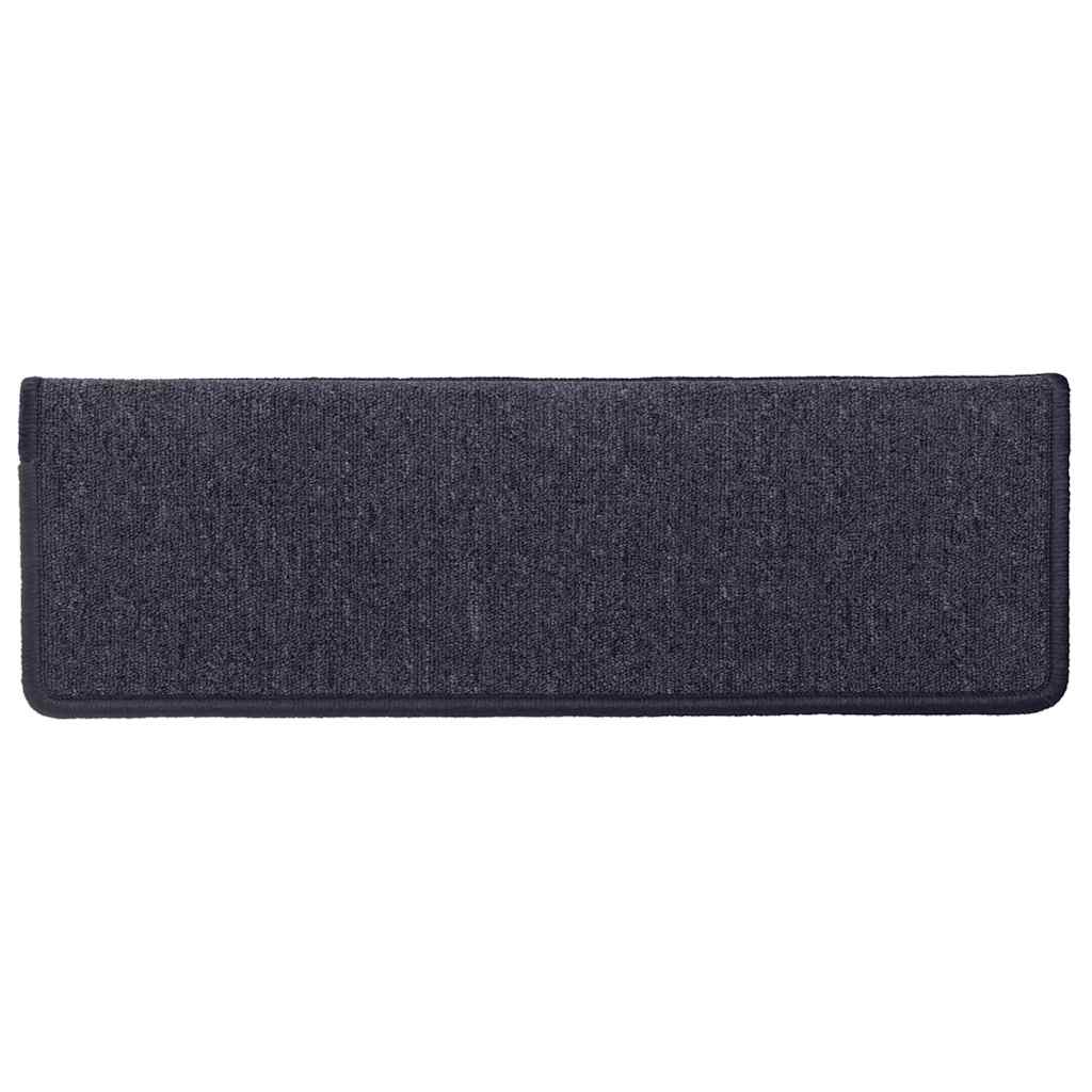 Stair Treads 15 pcs. 65 x 21 x 4 cm Dark Gray and Blue Rectangular Edge