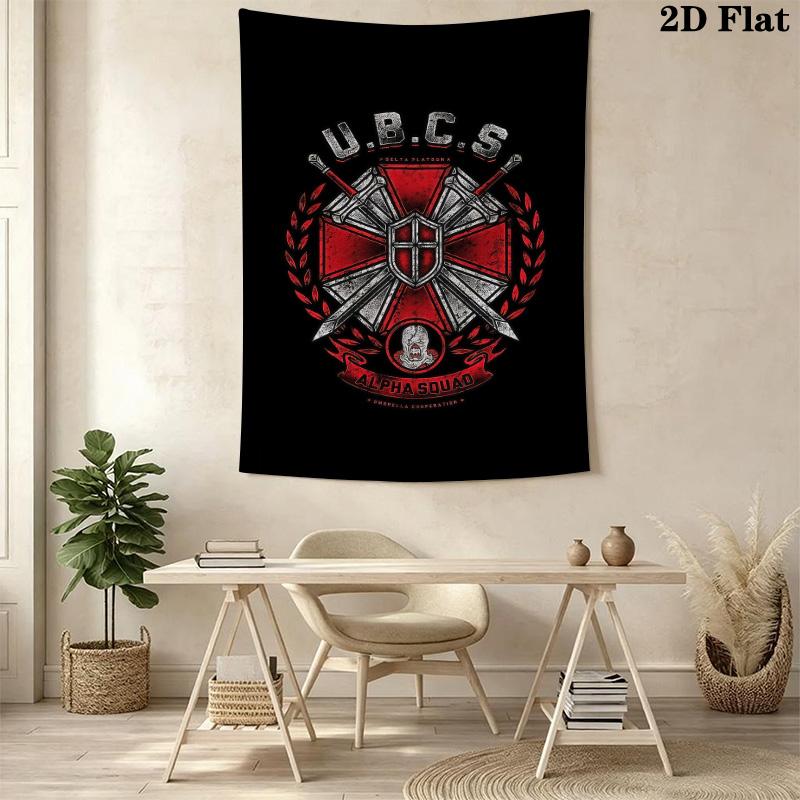 Resident Evil 4 Dark Deadly Tapestry Wallmounted Background Cloth Background Cloth Home Decor Homestay Soft Decoration Tapestry