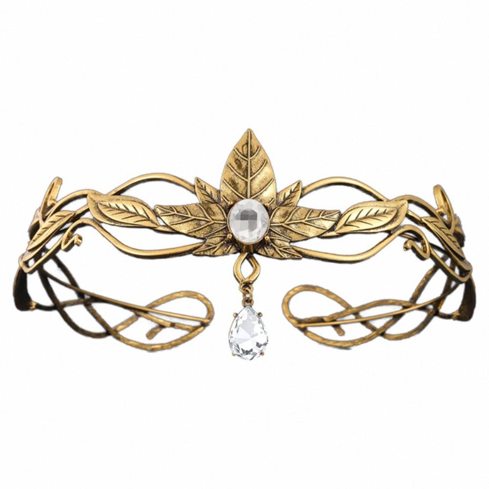 Vintage Goddess Tiaras Elegant Zinc Zinc Alloy Rhinestone Headdress King Round Elves Crown Photoshoot
