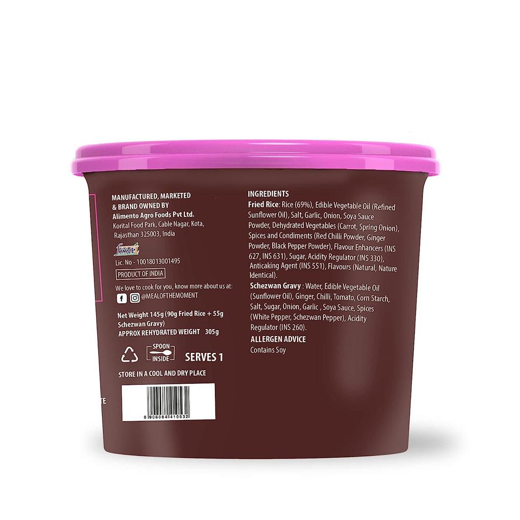 MOM - Жареный рис Meal of the Moment с соусом Шезван, 145г (Пакет из 3) Готов есть