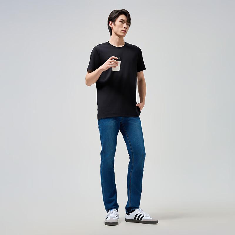 GEVAERT Sold by [Anti-Roll Neckline] Men's T-Shirt, Antibacterial, Cool-Feeling, Wrinkle-Resistant, Round Neck, Textured Short Sleeve for Me