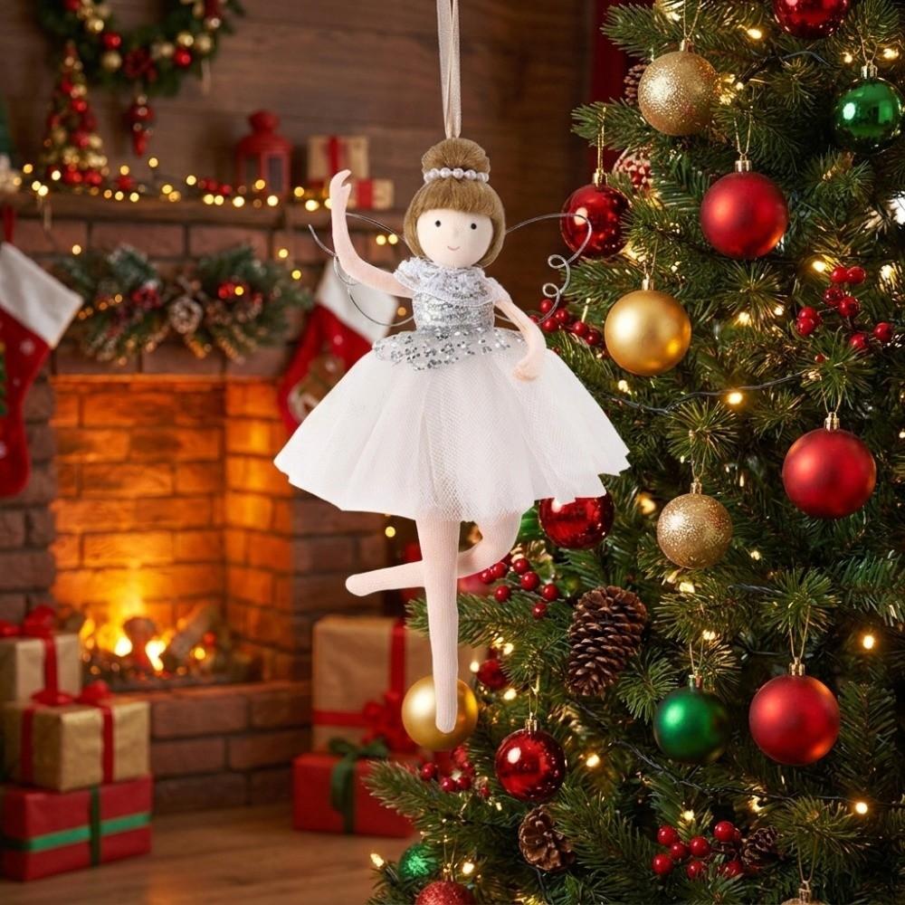 Fabric Xmas Tree Angel Pendant Plush Angel Girl Hanging Pendant Christmas Tree Decor Home Decor