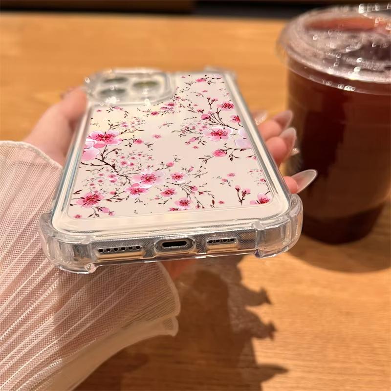 Милые Цветы Прозрачный Чехол Для Телефона Для iPhone 17 16 15 14 13 12 11 Pro Max 17 Air 14 15 Plus X XR XS Ударопрочный Силиконовый чехол