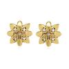 Estele Gold Plated Flower Shaped Stud Earrings With Crystals for Girls and Women