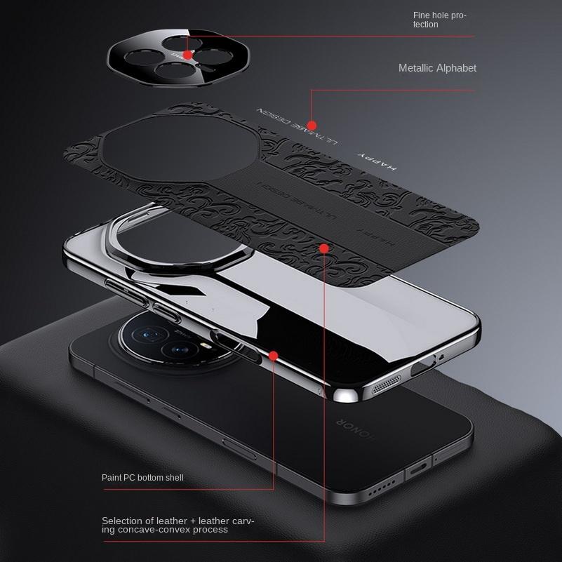 Чехол с тиснением «Благоприятное облако» из кожи для Honor Magic8 Pro magic 8, тонкий, с покрытием, защитная крышка