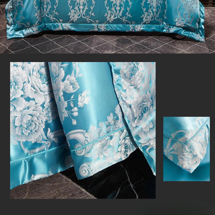 Европейский атласный жаккардовый пододеяльник, простыня, комплект из четырех предметов, комплект из трех предметов с вышивкой