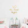 28*30cm Hi Good Night Sticker Black & Gold Color Kids Room Bathroom Decorative Vinyl Wall Art Decal
