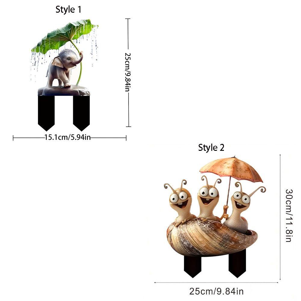 Милая фигурка слона, креативная статуэтка улитки, скульптуры, садовые напольные колышки, бонсай