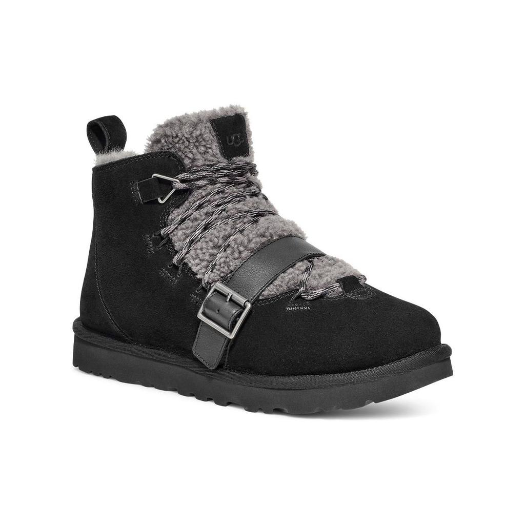 UGG Кожаные ботильоны на шнуровке женские сапоги черные 1153510-BLK