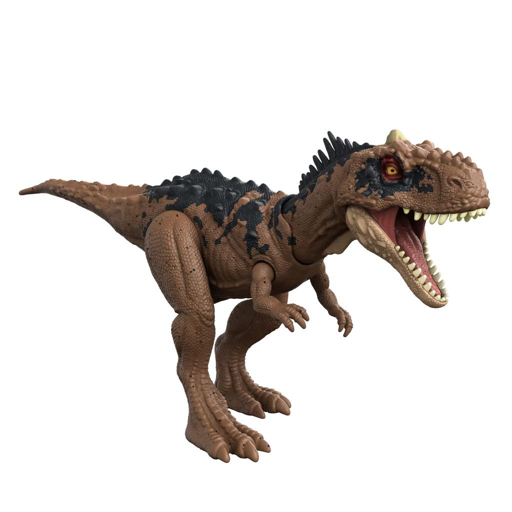 Mattel Jurassic World New Ruler Action Figure, Roaring! Rajasaurus [Total Length: Approx. 26cm] [Ages 4 and Up] HDX35 Brown, Medium