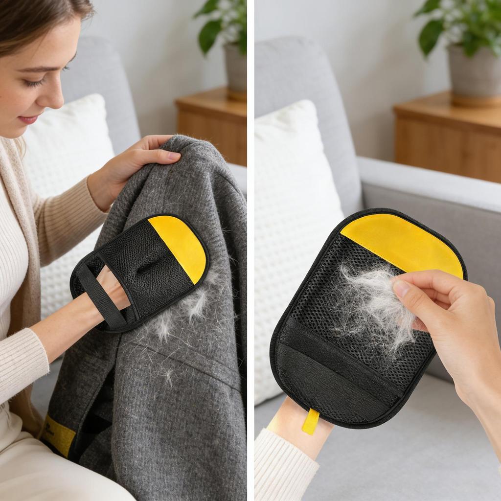 Pet Hair Remover For Laundry Electrostatic Ergonomic Non-Slip Dog Hair Mitt Pet Grooming Gloves For Dog Shedding Bathing Carpet