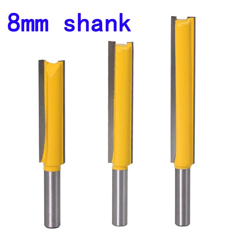 8mm Shank Carbide Extra Long Straight Router Bit Woodworking Cutter 3 Sizes
