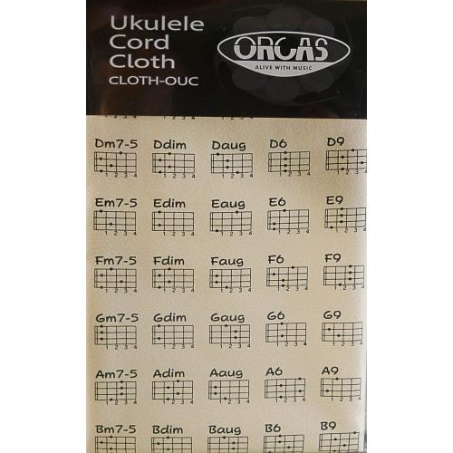 ORCAS Ukulele Cloth Cream with Chord Chart (Orcas CLOTH-OUC CRM, Convenient for Cleaning and Maintenance of Ukuleles)