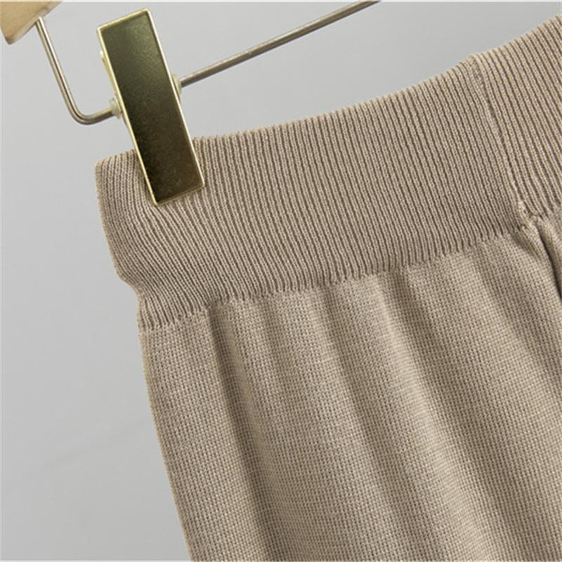 Women's Knitted Wide Leg Pants Sweater Suit Autumn And Winter Loose And Fashionable Two Piece Set