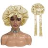 High Quality Personalized LOGO Hair Bonnets with Satin Head Wraps Custom Silk Sleep Tie Bonnet