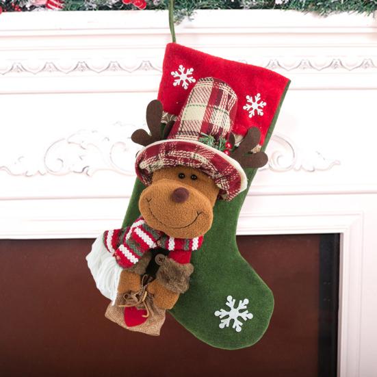 Рождественский чулок Yousheng, подвесное украшение на елку, плюшевые носки с Санта-оленем, снеговиком, конфетами для вечеринок в домашнем офисе