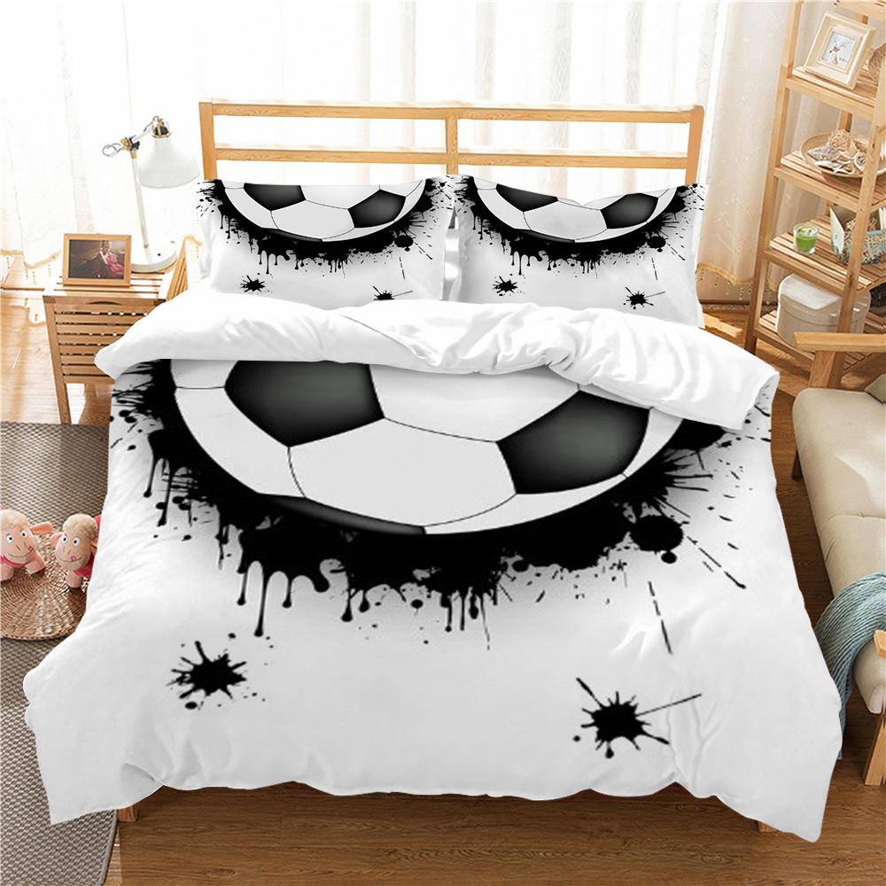 Bedding Cover Suit Football 3D Home Bedclothes Highly Quilt Cover King Queen Size Bedding Fashion Duvet Cover Set