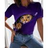 Animal Series Digital 3D Printed Men's Women's Short Sleeved T-shirt Cute Cat Round Neck Base Top