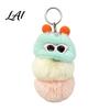 Women Animal Pendant Plush Sunglasses Caterpillar Keychain Soft Backpack Purse Fluffy Handbags Bag Charm Colorful Stuffed Keyring
