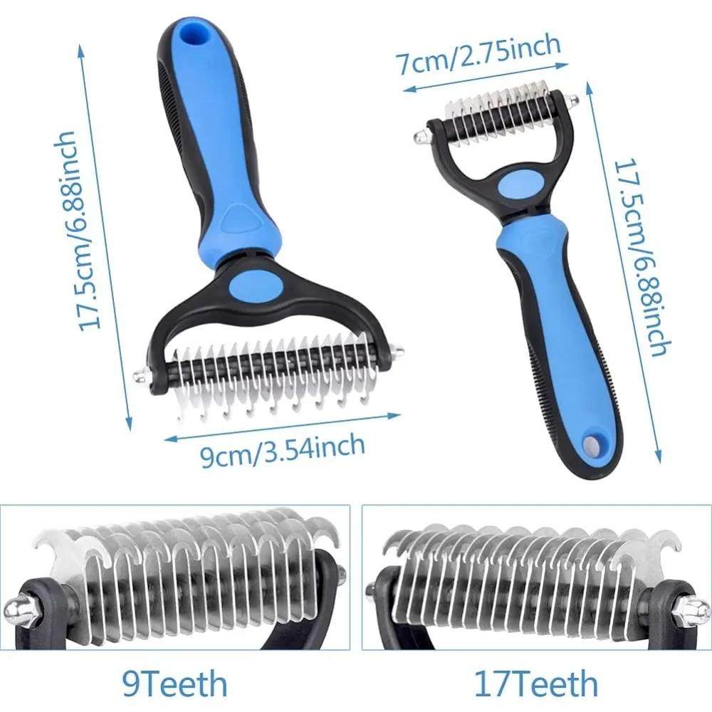 Professional Pet Deshedding Brush Dog Cat Grooming Tool Hair Fur Remover Undercoat Knot Cutter Comb for Puppy Shedding Supplies