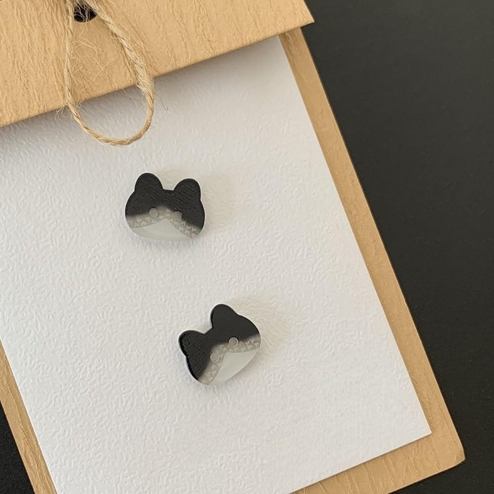 30pcs Grey Cat 12mm Kitty Buttons Cute Resin Calico Cat Buttons Creative Fashionable Ginger Cat Buttons Clothes Accessories