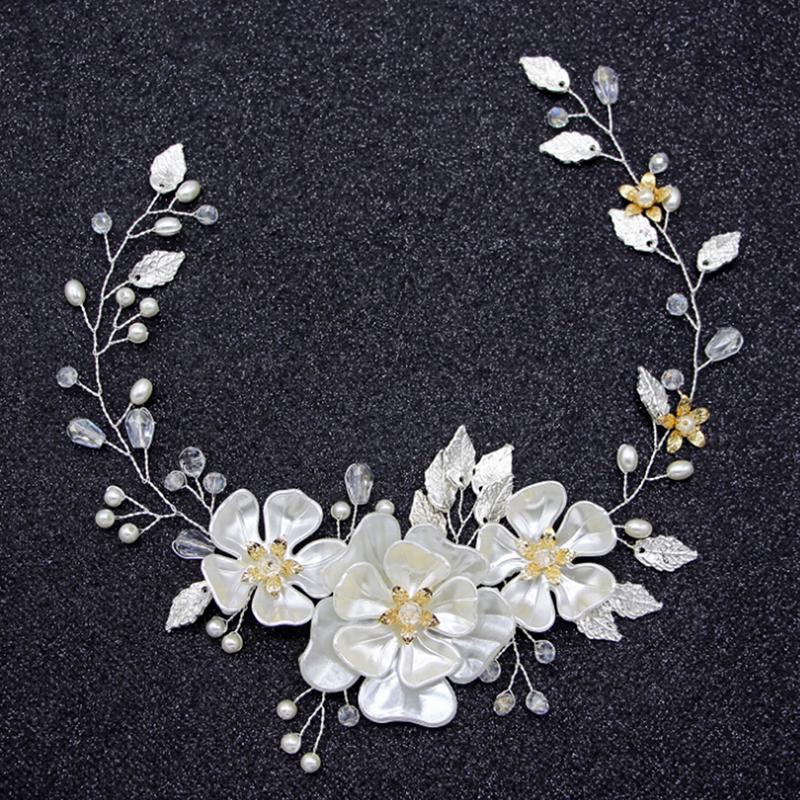 Женская свадебная белая заколка для волос с жемчугом и цветком