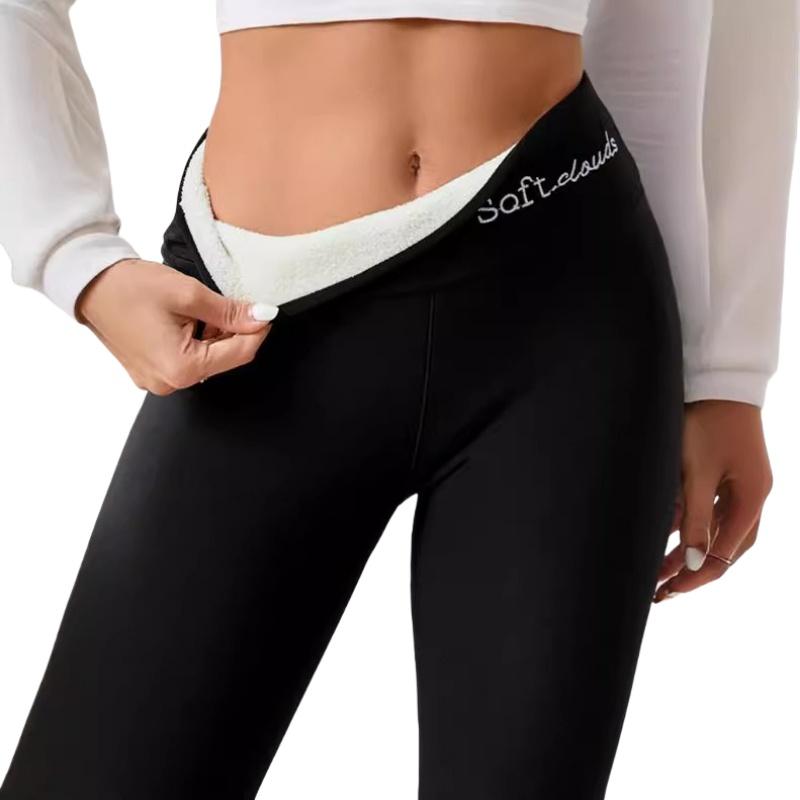 Women Sherpa Lined Leggings High Waisted Thermal Winter Pants Fleece Plush Yoga Bottoms Warm Tights