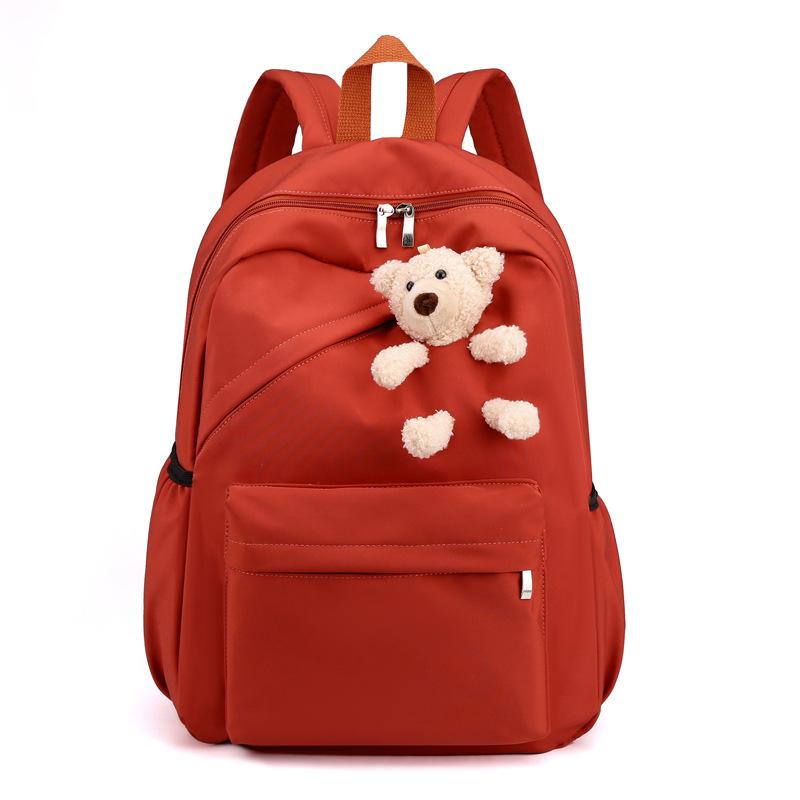 Школьная сумка женская корейская версия рюкзак для старшеклассников рюкзак для девочек-знаменитостей в стиле интернет-медведя, нейлоновый дорожный рюкзак большой емкости