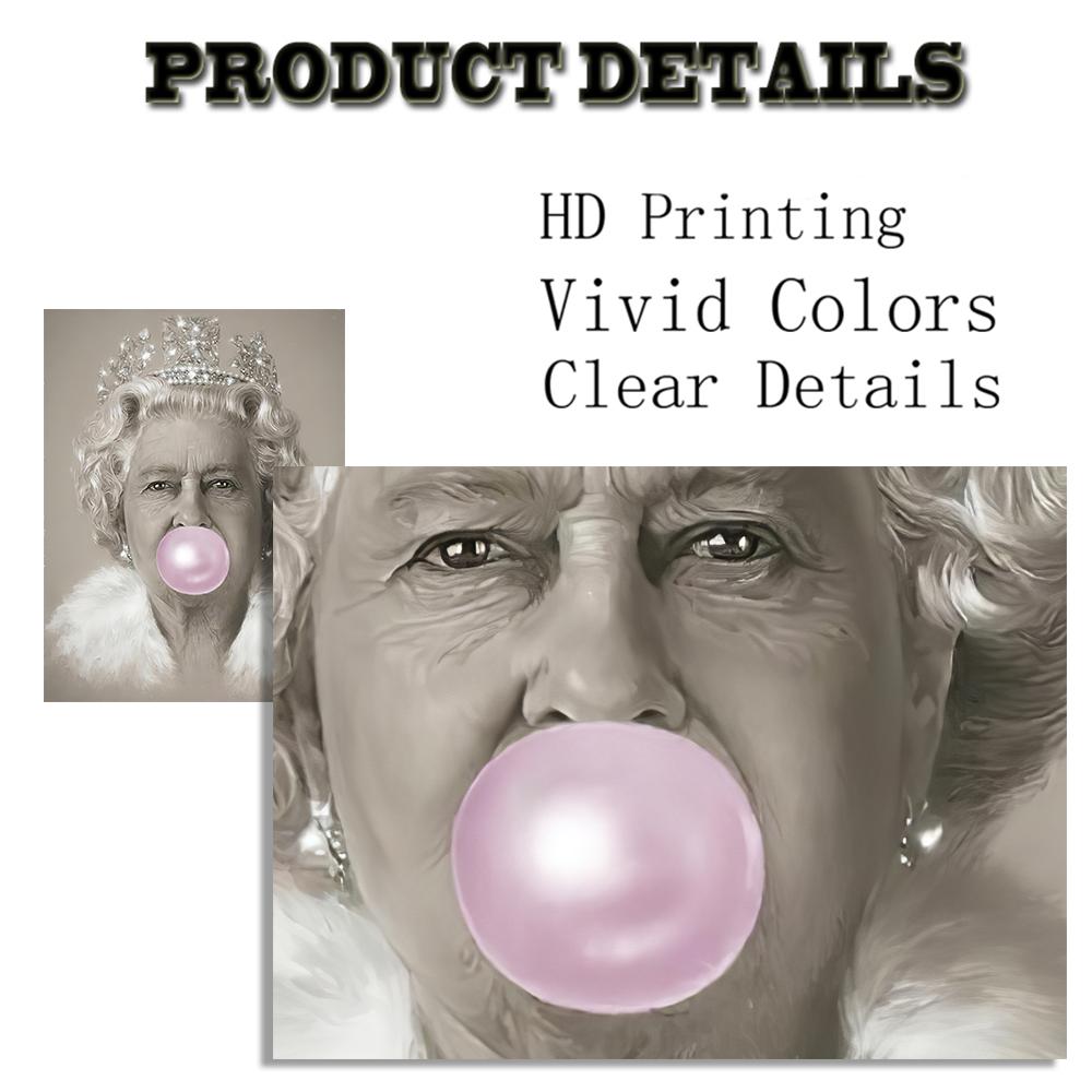 Bubblegum Queen Ретро постер Холст Картина Печать Куадрос Художественное украшение Фреска для современного дома Гостиная Настенный декор без рамки